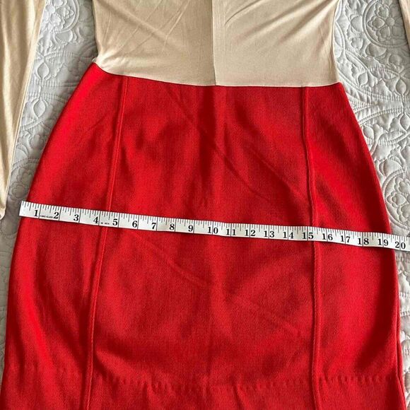 Marc by Marc Jacobs Women’s Dress Claude Silk Knit Color Block Nude Red Size S - Picture 10 of 11